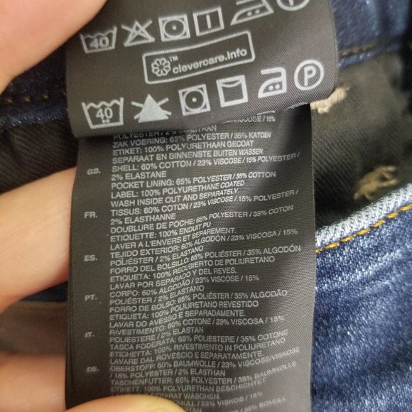 G-Star Raw Dark Wash Blue Cotton Blend Denim Pencil Jean Skirt Pockets Classic - Picture 8 of 9